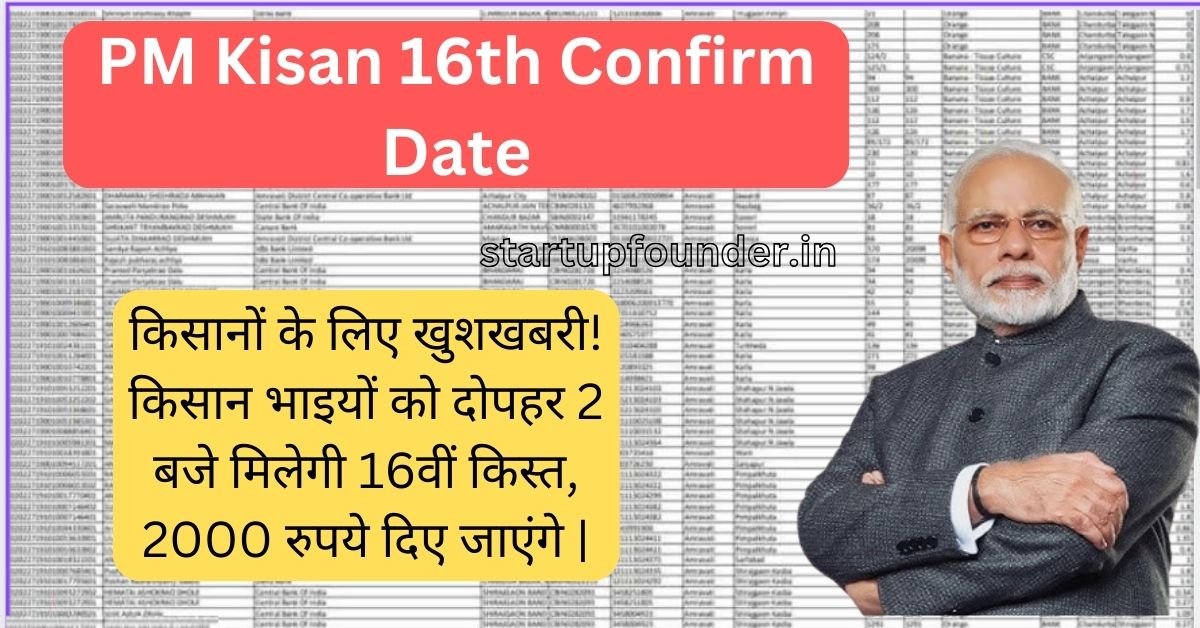 PM Kisan 16th Confirm Date